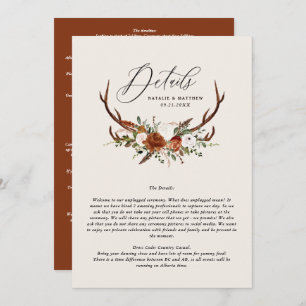 Reserve A Data Stag terracotta rust floral elegante orçamento do