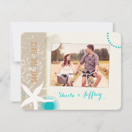 Reserve A Data Starfish + Beach Sand Wedding Foto para salvar a d
