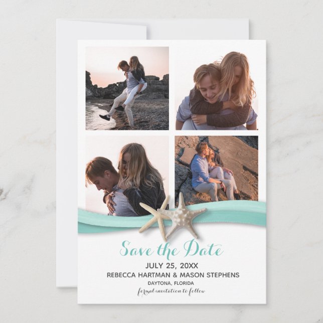 Reserve A Data Starfish Beach Wedding Multi Photo (Frente)