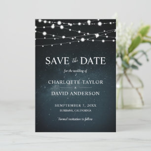 Reserve A Data Starry Night String Lights Casamento Salvar A Data