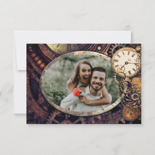 Reserve A Data Steampunk Vintage Gears Foto Salvar a Data