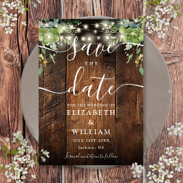 Reserve A Data String Luzes Rustic Wood Greenery Casamento