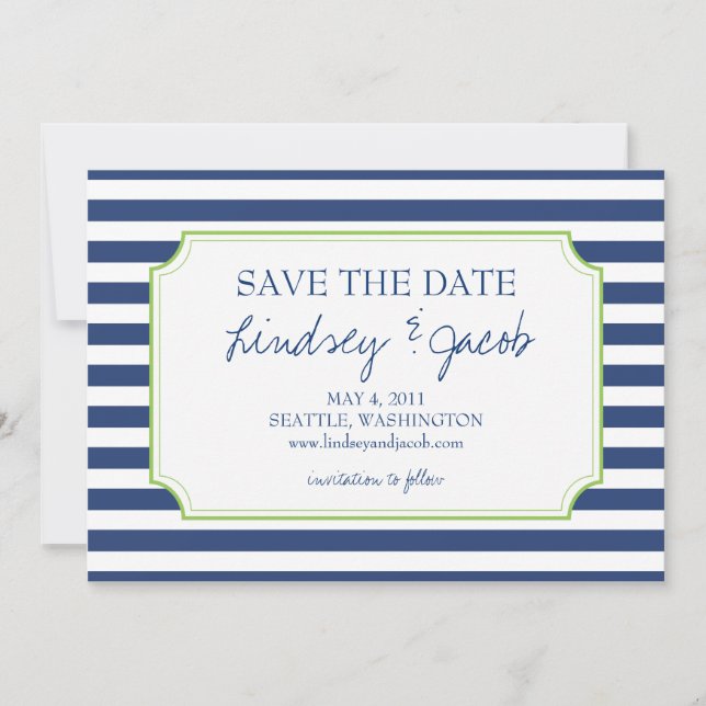 Reserve A Data Stripes Náuticas Salvar a Data (Frente)