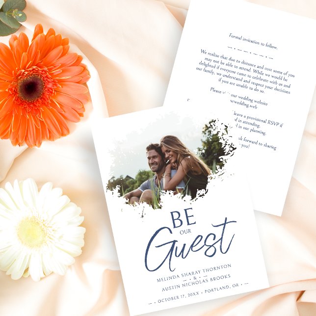 Reserve A Data Stylish Brushstroke Grunge Splatter Dirty Stain  (Stylish Brushstroke Grunge Splatter Dirty Stain Photo Wedding Save the Date Card with Envelope. )