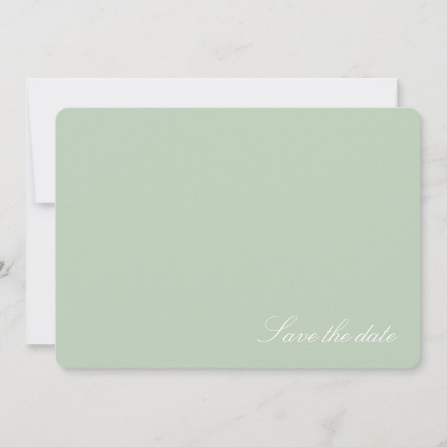 Reserve A Data Suave verde pastel moderno Salve a data (Frente)