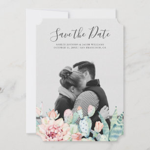 Reserve A Data Suculentas de flores em aquarela. Foto floral de c