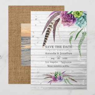 Reserve A Data Suculentas Místicas em Aquarela Casamento Boêmio