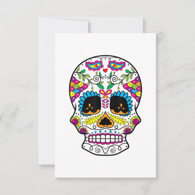 Reserve A Data Sugar Skull Day Of The Dead Dia De Los Muertos Art (Frente)