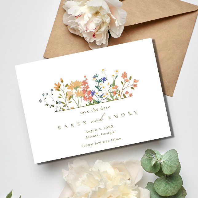 Reserve A Data Summer Wildflower Boho Wedding (Criador carregado)