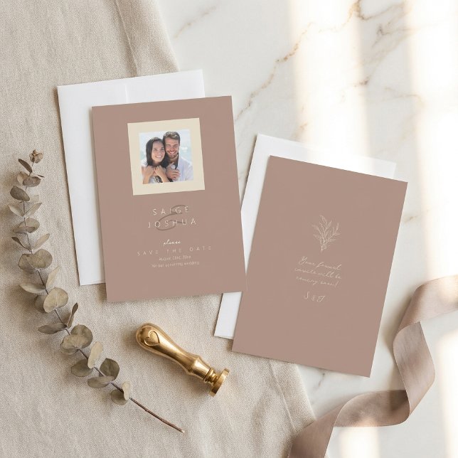 Reserve A Data Sun-Washed Garden Wedding Photo Rose Brown ID1283 (Criador carregado)