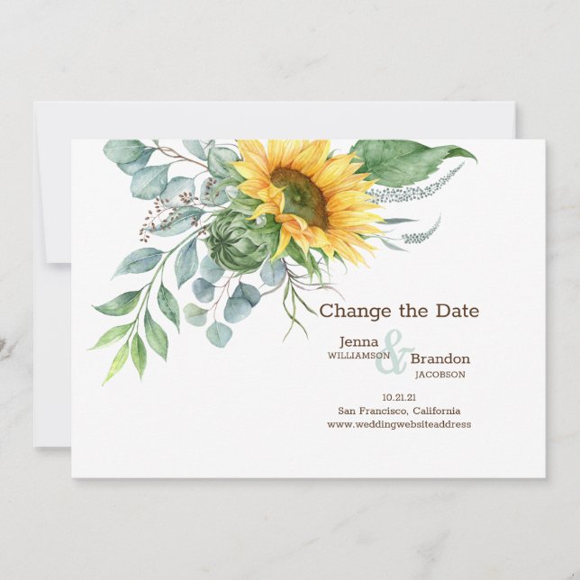 Reserve A Data Sunflower Change the Date (Frente)
