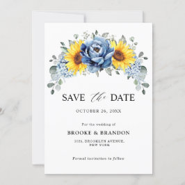 Reserve A Data Sunflower Dusty Blue Slate Peony Casamento Floral