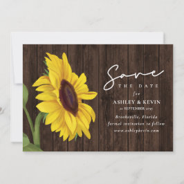 Reserve A Data Sunflower Sobre Casamento De Madeira
