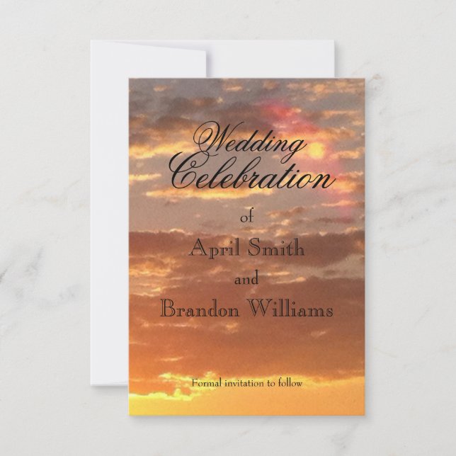 Reserve A Data Sunset Wedding Save the Date (Frente)