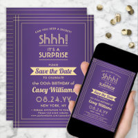 Surpresa de Aniversário Roxo e Dourado para Downlo