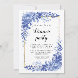 Reserve A Data Surreal Indigo Bouquet - Party Invitation, wedding