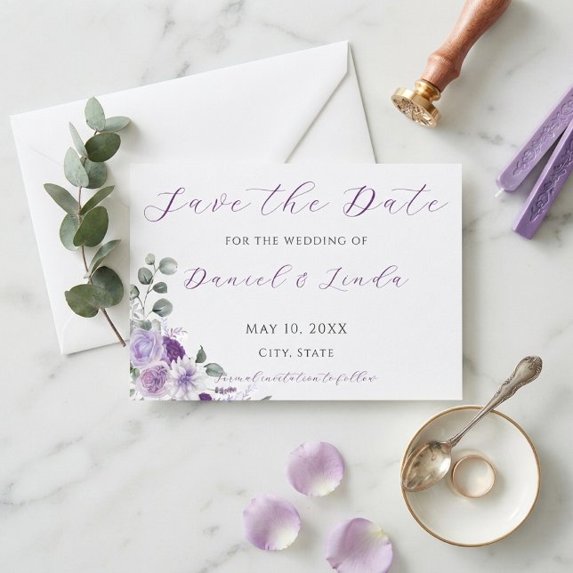 Reserve A Data Susurros de Lavanda: Elegância em Flor (Whispers of Lavender: Elegance in Bloom Save The Date)