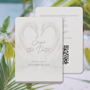 Reserve A Data Swan Wedding 5x7 Salvar Data QR Code Card