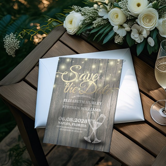 Reserve A Data Taça de Champanhe para Casamento Salve a Data Made (Criador carregado)