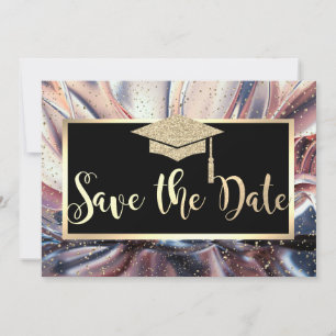 Reserve A Data Tampa de Formatura Brilhante, Salve a Data Abstrat