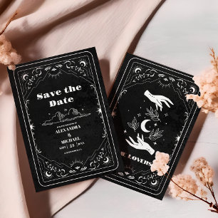 Reserve A Data Tarot Preto Branco Os Amantes Casamento