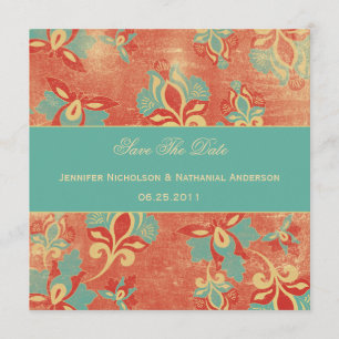 Reserve A Data TBA - Vintage Aqua e Tangerine salvam a data