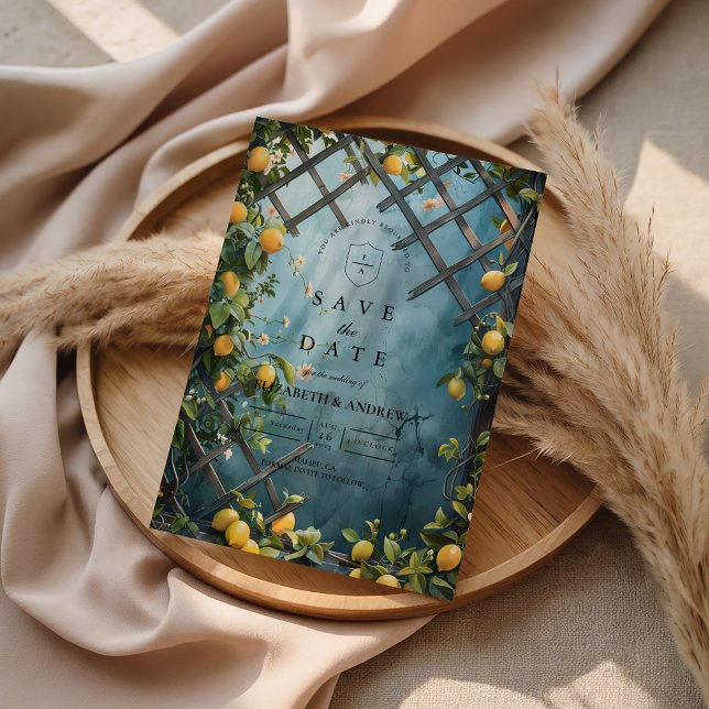 Reserve A Data Teal Citrus Blossom Garden Wedding (Criador carregado)