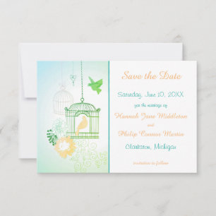 Reserve A Data Teal de Dovs & Cages - 3x5 Salvar a Data