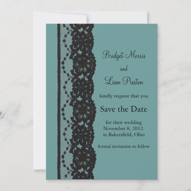 Reserve A Data Teal French Lace Salvar a Data (Frente)
