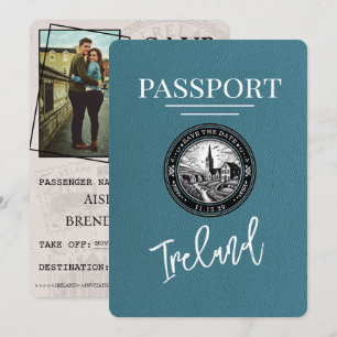 Reserve A Data Teal Ireland Passport Save Date (Salva A Data)