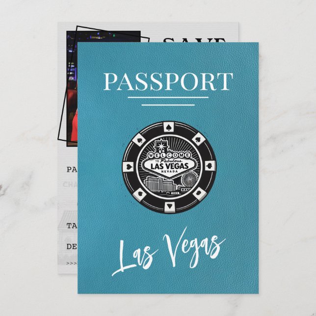 Reserve A Data Teal Las Vegas Passaporte Salvar A Data (Frente/Verso)