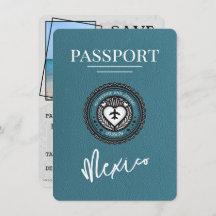 Teal Mexico Passport Save Date (Salvem A Data)