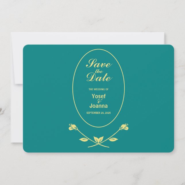 Reserve A Data Teal Rosa Wedding (Frente)