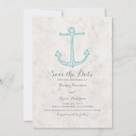 Reserve A Data Teal Rustic Anchor Salve a Data Convidar