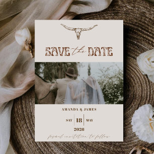 Reserve A Data Tema de Casamento Foto Western Boho Moderno
