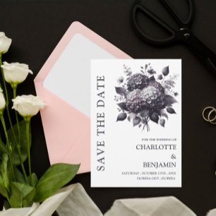 Reserve A Data Tema Gótico Hydrangea Floral Casamento