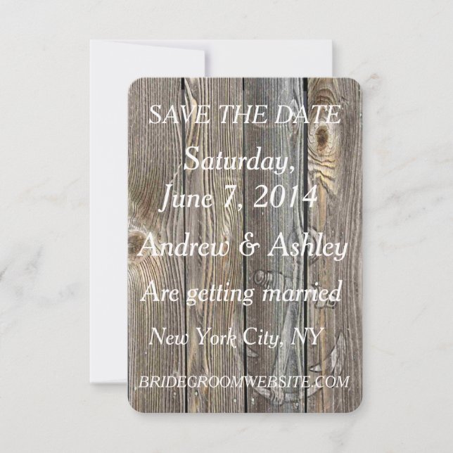 Reserve A Data Tema Náutico Rústico/Casamento na Praia salvar a d (Frente)