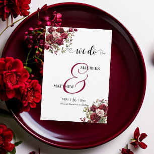 Reserve A Data Temos! Casamento de Script Moderno Floral da Burgu