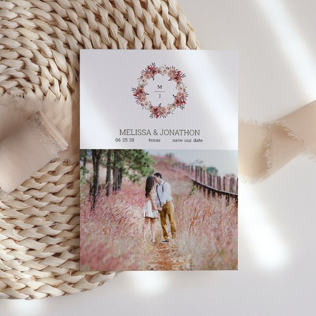 Reserve A Data Tendência de Rosas Florais Red Blush Salve A Data (Criador carregado)