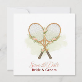 Reserve A Data Tennis Save the date Invitation  for Wedding 