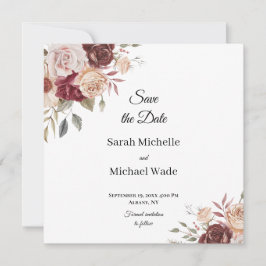 Reserve A Data Terra Cotta and Green Save the Date Invite