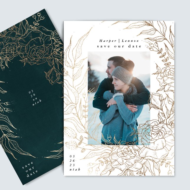 Reserve A Data Terra Elegante Clássica E Dourada Elegante Moderna (Criador carregado)