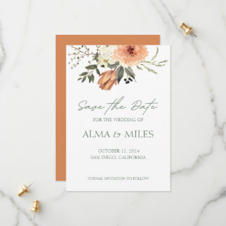 Reserve A Data Terracota Flor Save The Date