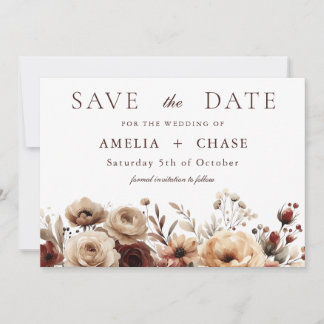 Reserve A Data Terracotta Bohemian Floral Wedding