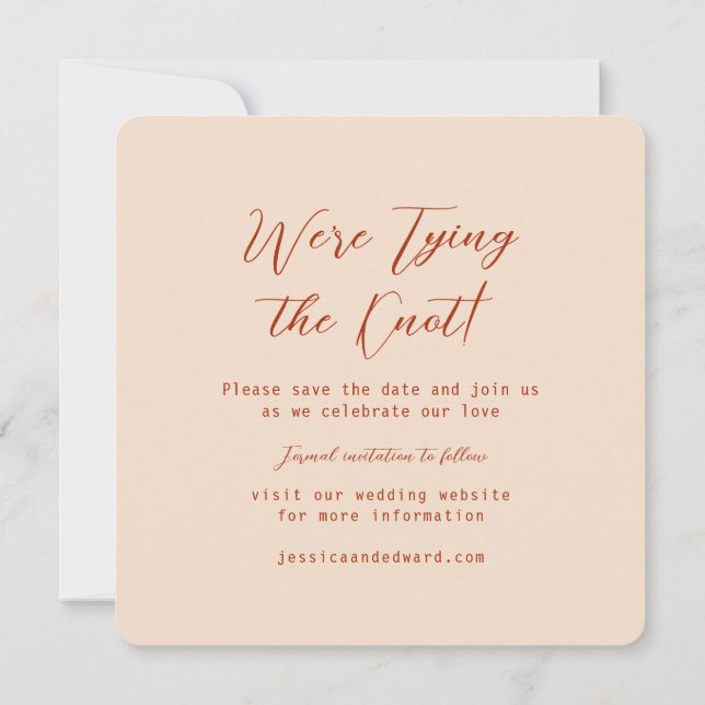 Reserve A Data Terracotta Burnt Orange & Beige Boho Moderno Russo (Verso)