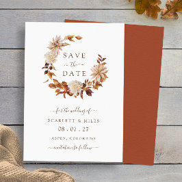 Reserve A Data Terracotta Fall Wreath Casamento Salvar Data