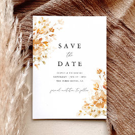 Reserve A Data Terracotta Floral Elegant Watercolor Wedding