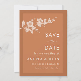 Reserve A Data Terracotta Magnolia Branch Bloom Rustic Minimalist