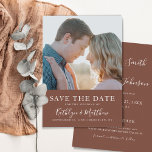 Reserve A Data Terracotta Modern Typografia Simples Casamento Fot<br><div class="desc">Terracotta Modern Typografia Foto Minimalista Casamento Salva O Cartão De Convite À Data. Avise sua família, amigos e colegas que você marcou uma data para sua celebração de casamento com este casamento elegante, na moda e moderno, salve o cartão de convite. Todos os textos estão pré-organizados para que você personalize...</div>
