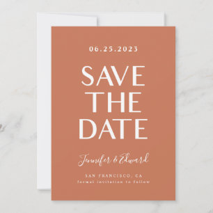 Reserve A Data Terracotta Modern Wedding Salvar Data